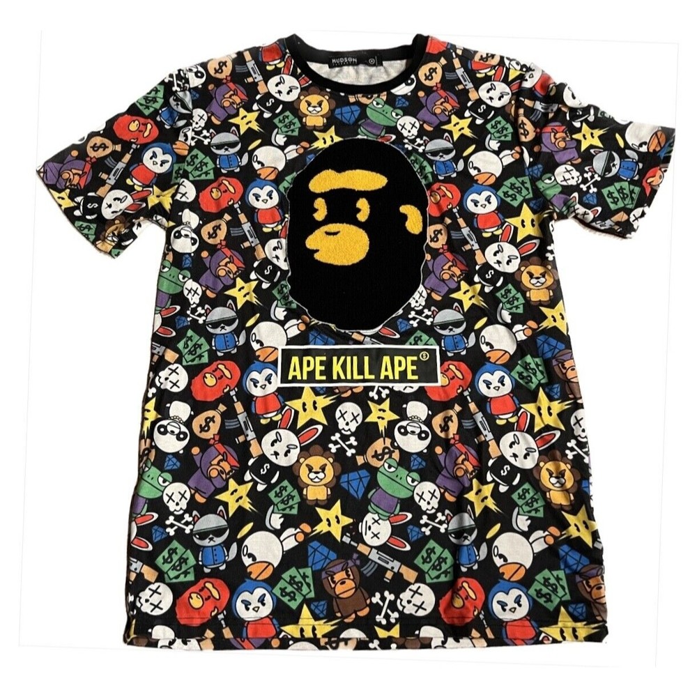 ‘APE KILL APE’ Tee Hudson Outerwear Cartoon Characters T Shirt Mens M- pre-owned